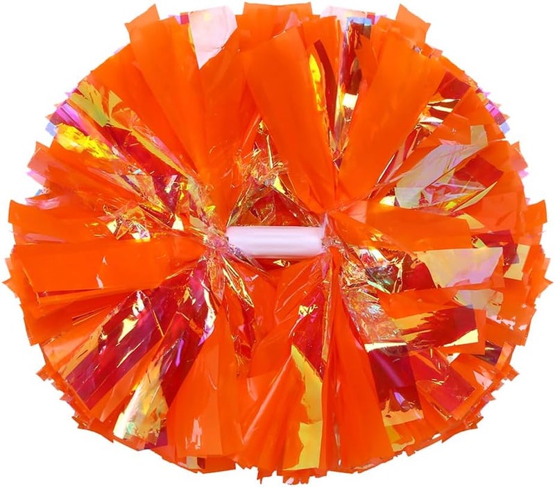 Hooshing 2 Pack Cheerleading Pom Poms with Baton Handle Rainbow Colorful Cheer Pom Poms for Sports Team Spirit Cheering Kids Adults - Image 1